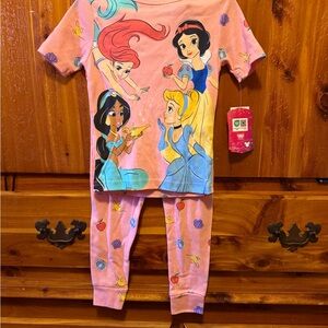 Disney Pink Pajama Set with Princess Theme
